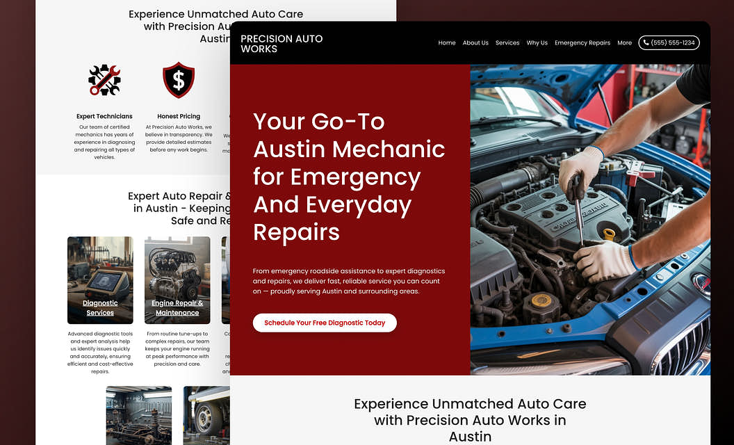 Precision Auto Works Mechanic Website Template