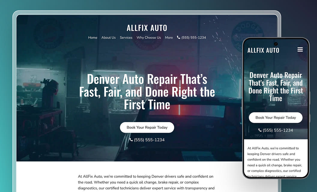 AllFix Auto Mechanic Website Template