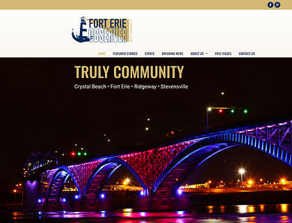 The Fort Erie Observer website as an example of media websites.