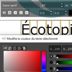 Modifiez la couleur du texte.