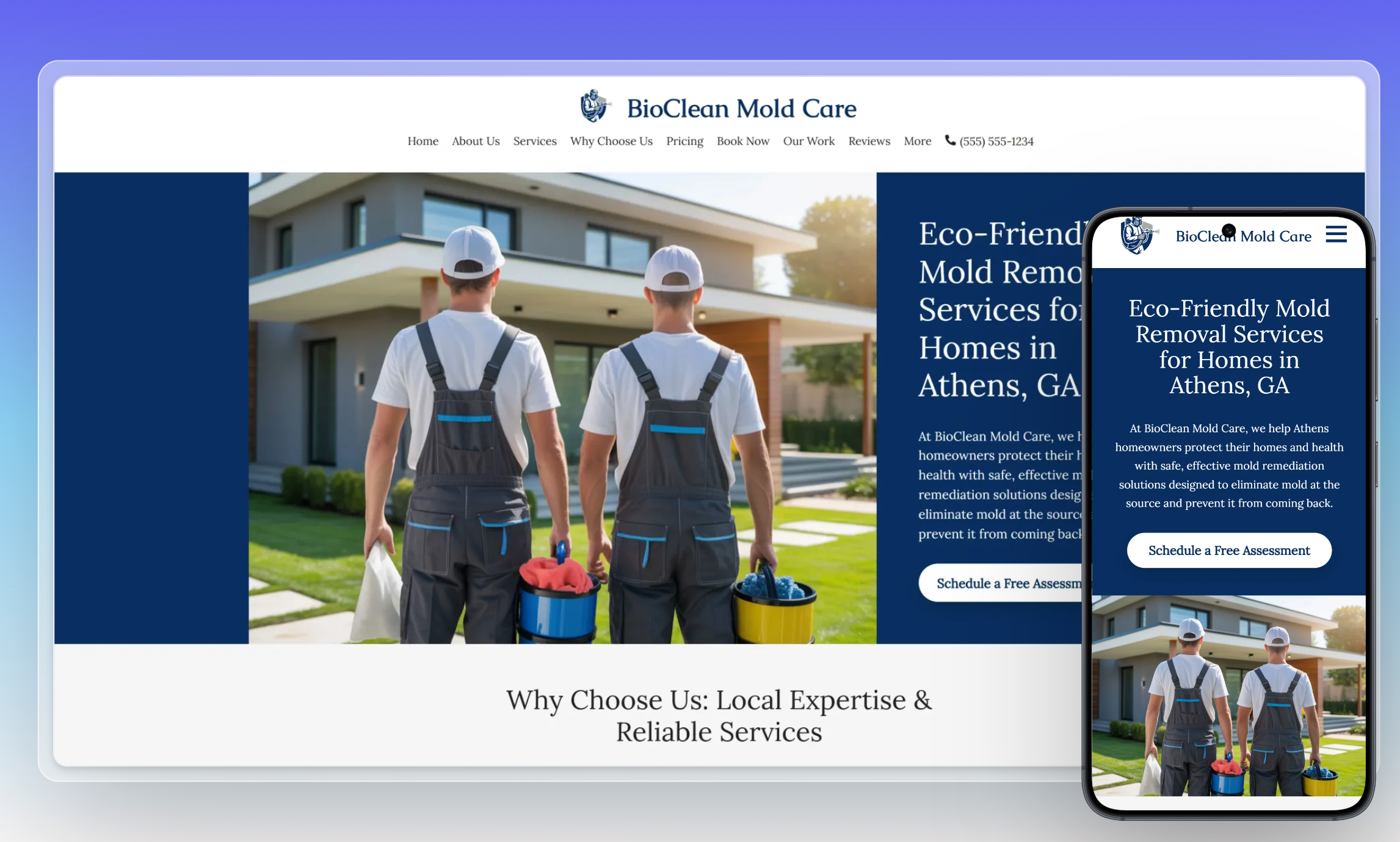 Preview of website template BioClean Mold Care