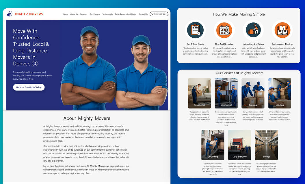 Mighty Movers Moving Services Website Template