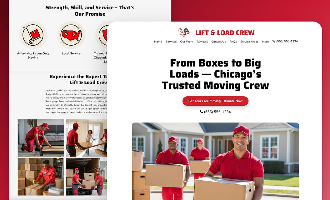 Lift & Load Crew Moving Services Website Template