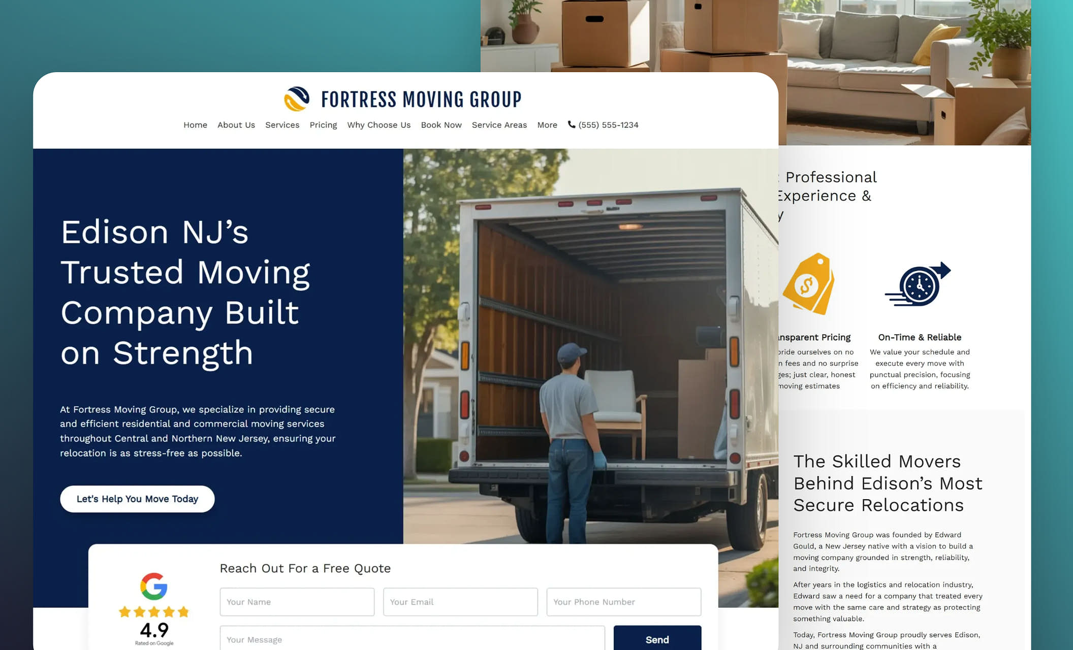 Moving Company Website Templates MobileFriendly Website Designs for
