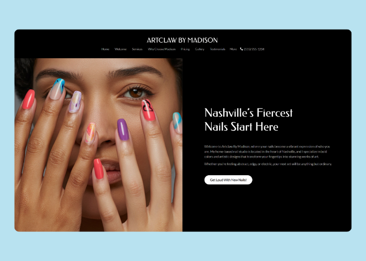 Revive Detailing landing page with the tagline 'Elevate the appearance and condition of your vehicle with Revive Detailing' with a picture of a shiny red car