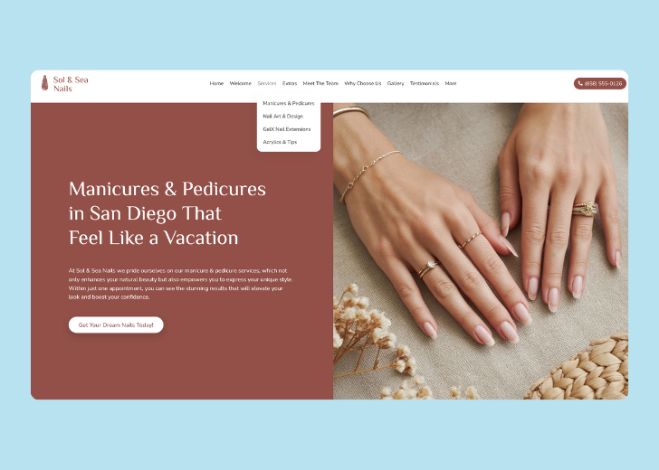 Spotless Touch landing page of a specific service titled 'Post Construction Cleaning' with a contact form on the side