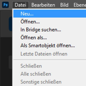 Erstellen Sie ein neues Photoshop-Dokument.
