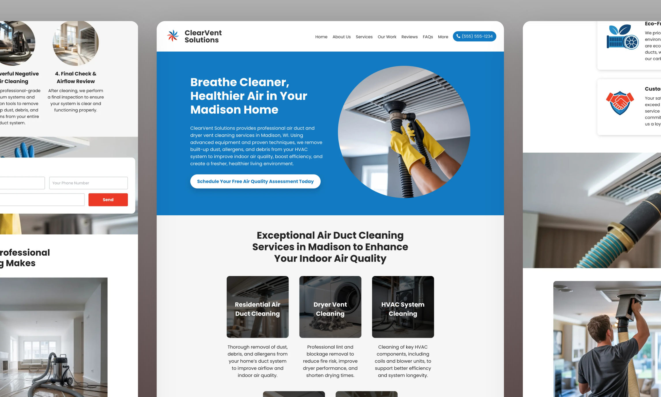 Preview of website template ClearVent Solutions