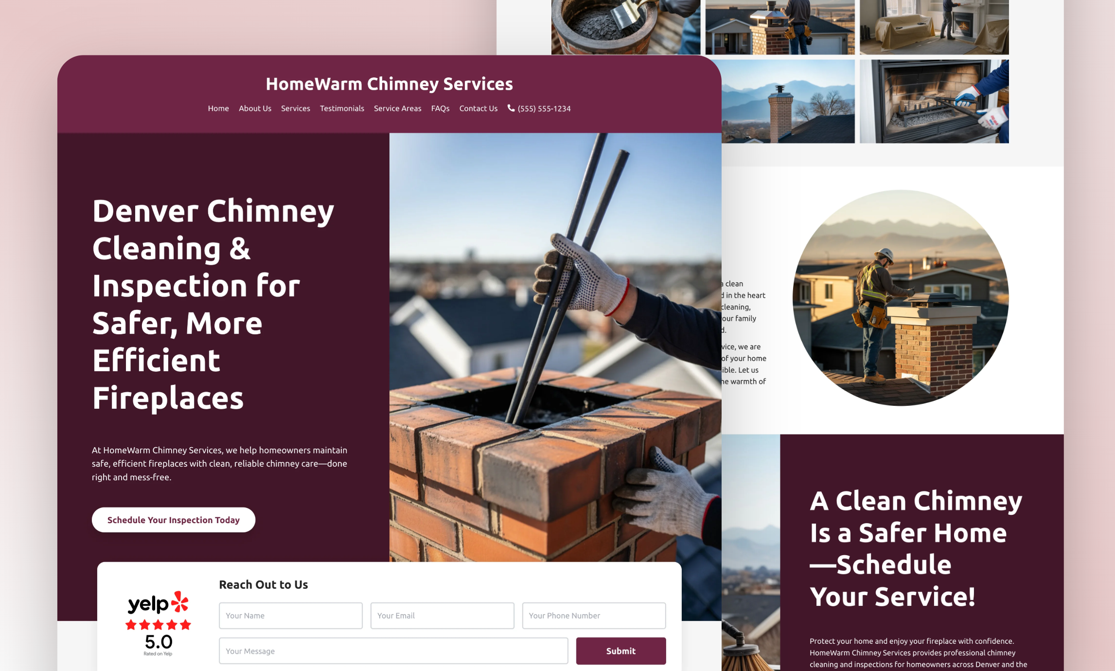 Preview of website template HomeWarm Chimney Services