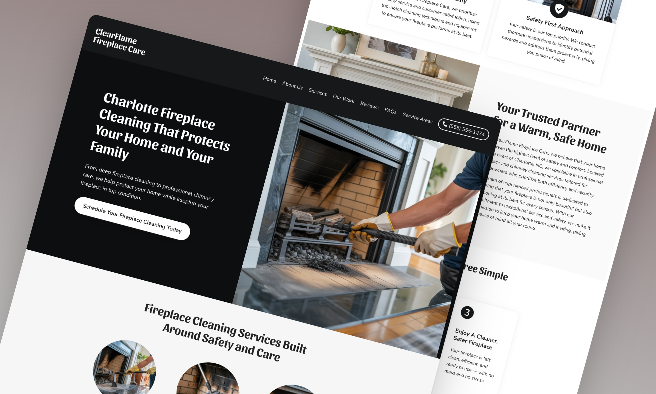 Preview of website template ClearFlame Fireplace Care