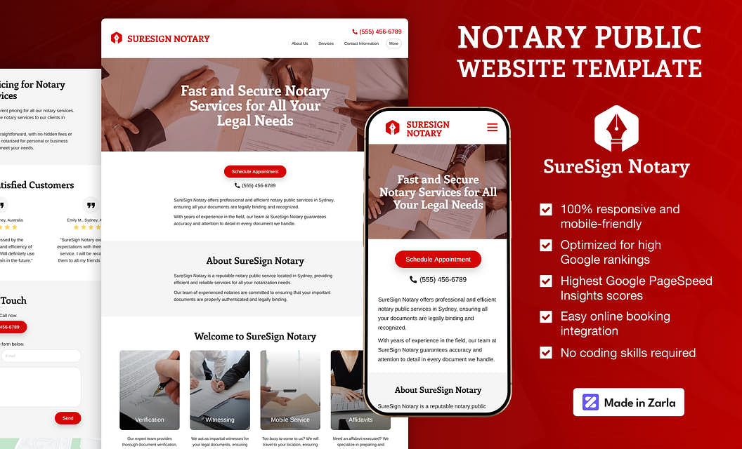 SureSign Notary Notary Website Template