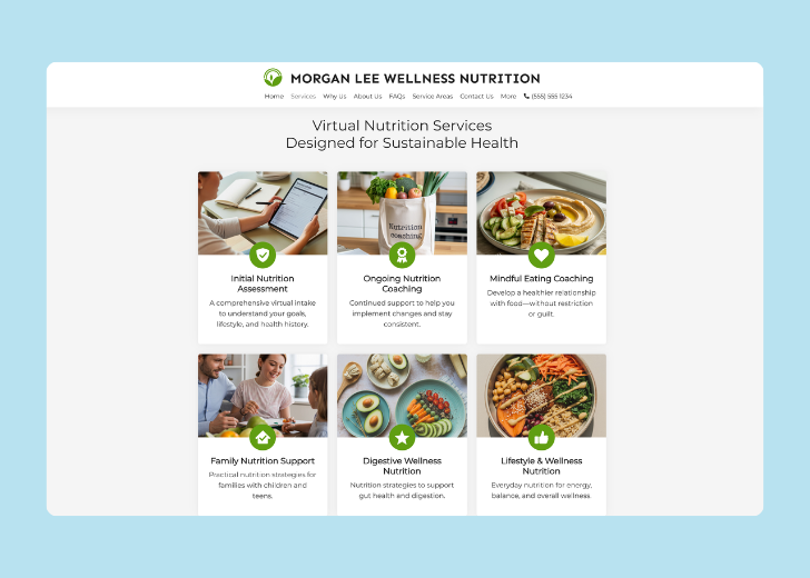 Spotless Touch landing page of a specific service titled 'Post Construction Cleaning' with a contact form on the side