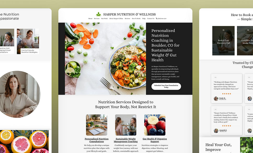Harper Nutrition & Wellness Nutritionist Website Template