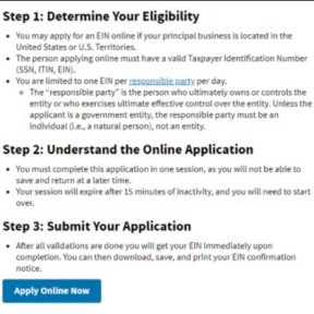 Obtain an Employer Identification Number (EIN).