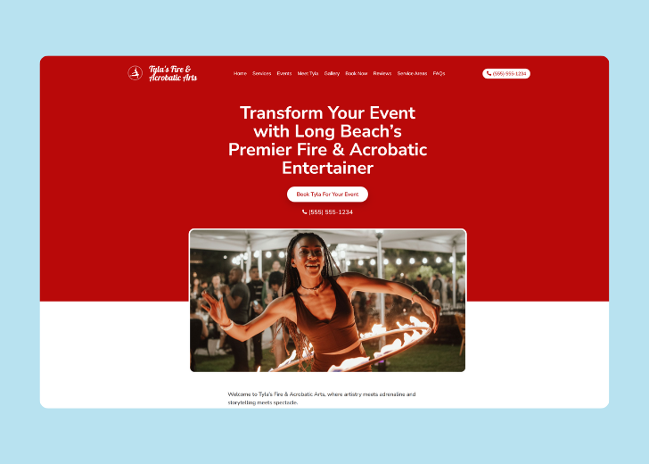 Revive Detailing landing page with the tagline 'Elevate the appearance and condition of your vehicle with Revive Detailing' with a picture of a shiny red car