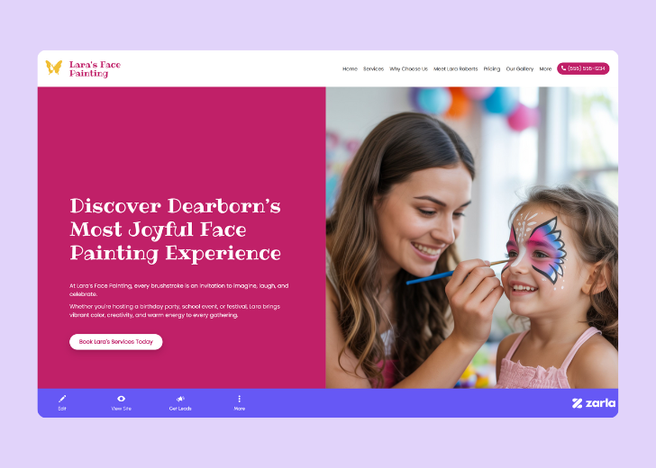 Screenshot of Zarla Editor's UI for selecting fonts and color palettes and uploading custom images