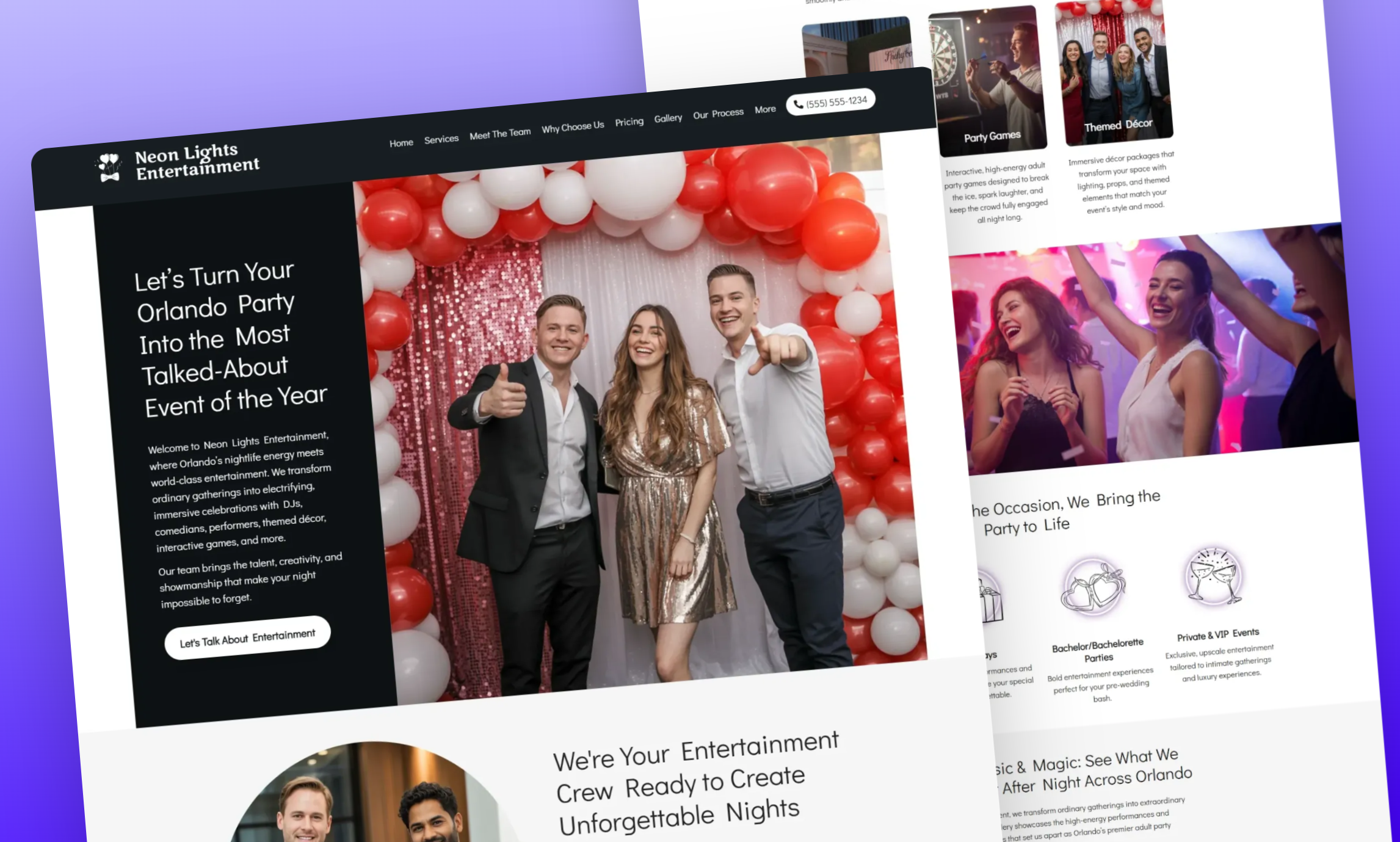 Preview of website template Neon Lights Entertainment