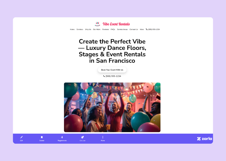 Screenshot of Zarla Editor's UI for selecting fonts and color palettes and uploading custom images