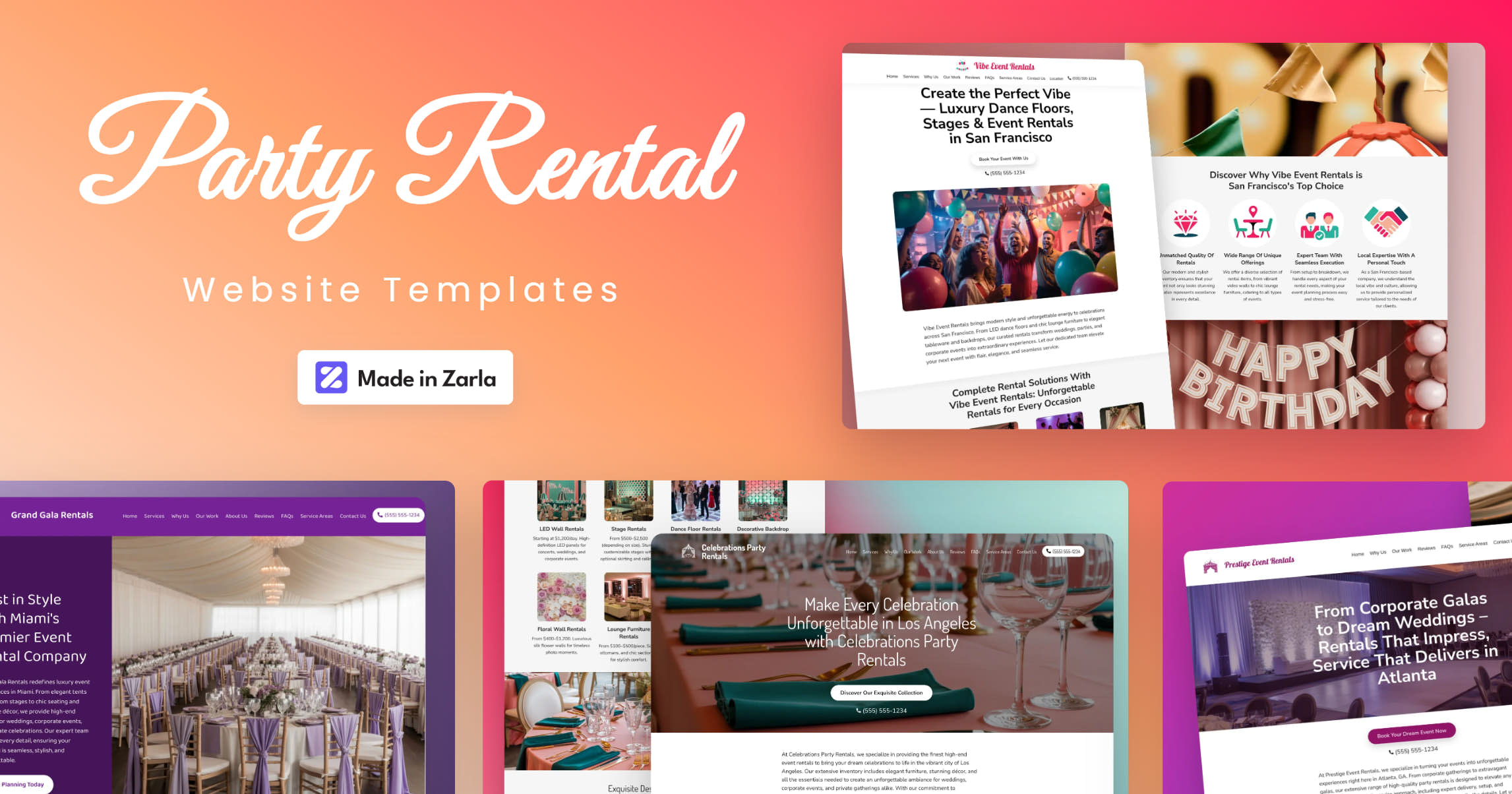 Best Website Templates for Party Rental Businesses Party Rental
