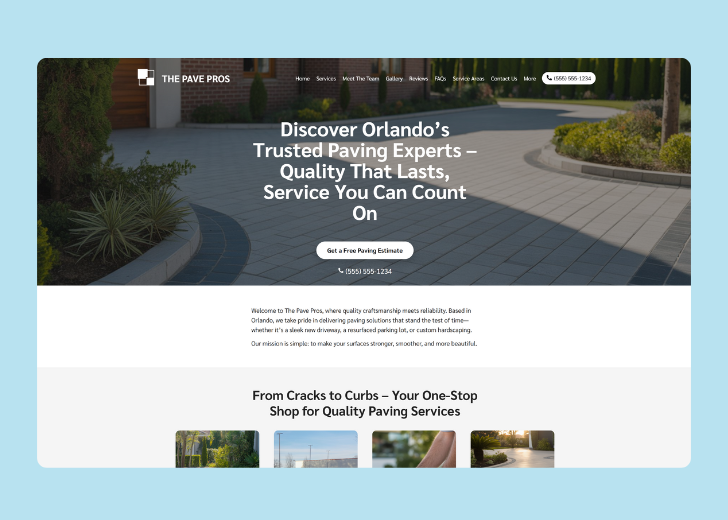 Revive Detailing landing page with the tagline 'Elevate the appearance and condition of your vehicle with Revive Detailing' with a picture of a shiny red car