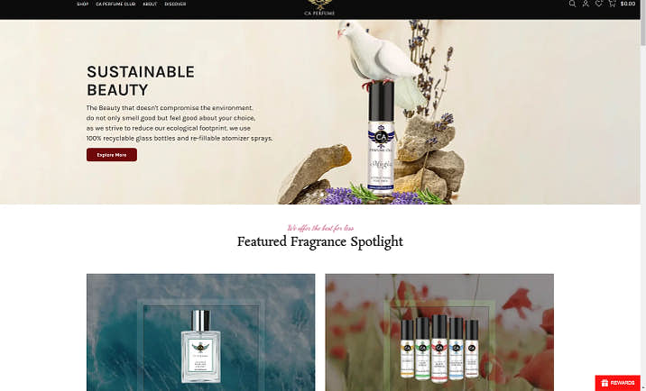 An example of a perfume website.