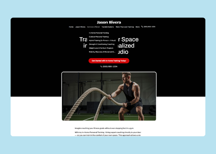 Spotless Touch landing page of a specific service titled 'Post Construction Cleaning' with a contact form on the side