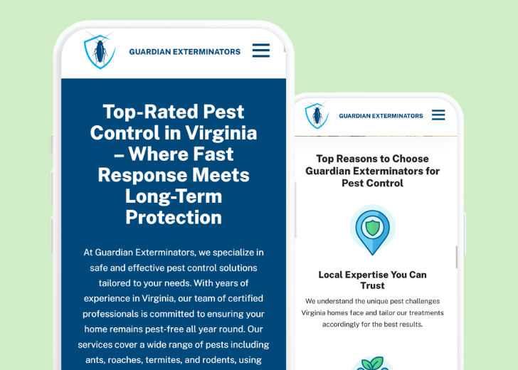 Revive Detailing and Spotless Touch landing pages in two smartphones, side by side, showing mobile view of the websites