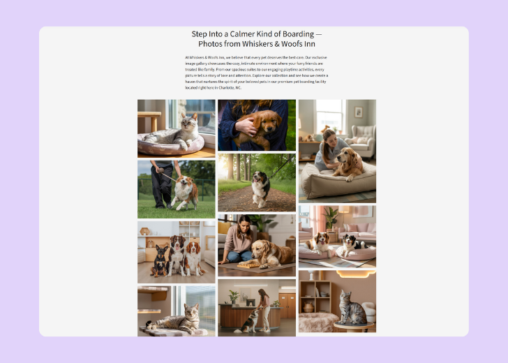 Gallery section titled 'Explore Our Stunning Home Remodeling Projects' with a gallery of 6 images of wooden-themed interior design in a masonry grid layout