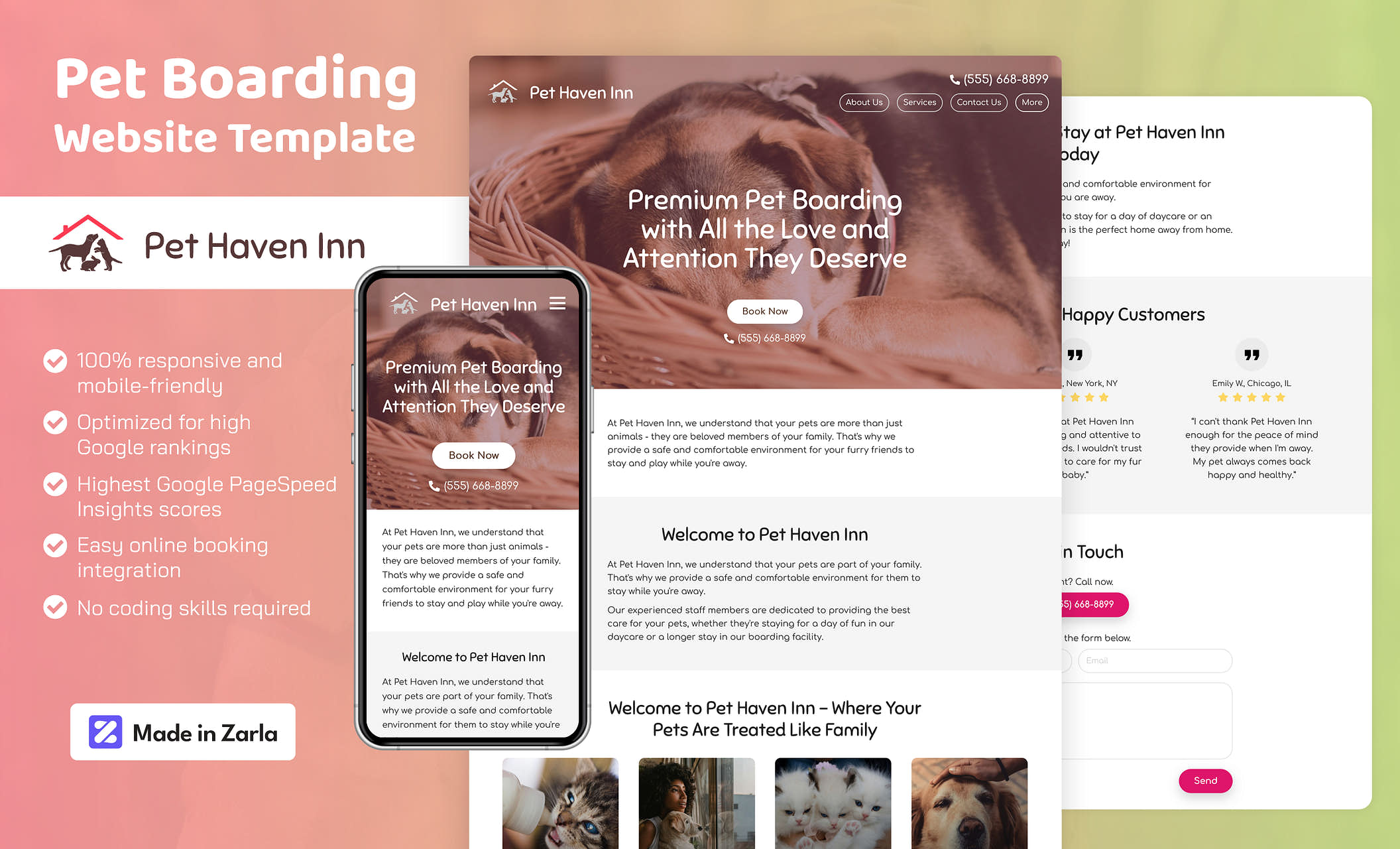Pet Boarding Website Templates Free, MobileFriendly Designs by Zarla