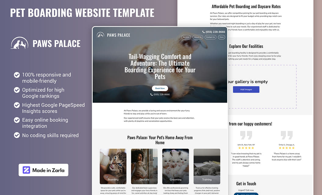 Paws Palace Pet Boarding Website Template Paws palace pet boarding website template