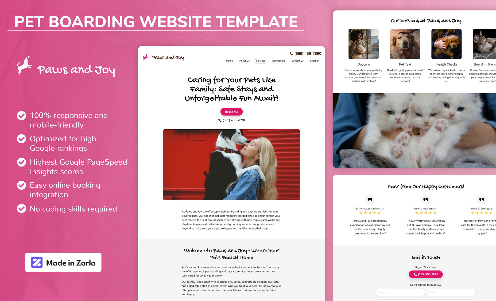 Pet Boarding Website Templates Free, MobileFriendly Designs by Zarla