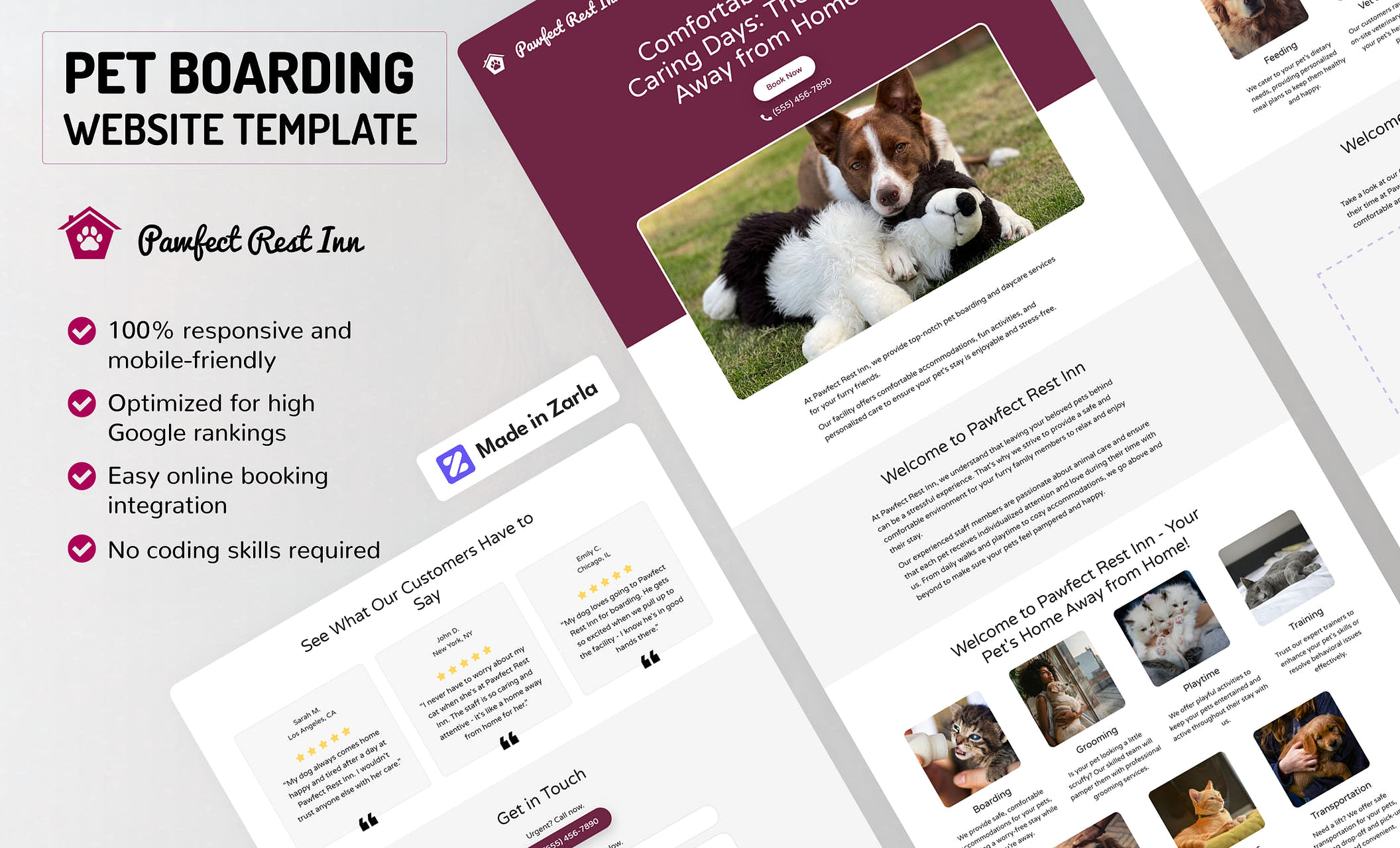 Pet Boarding Website Templates Free, MobileFriendly Designs by Zarla