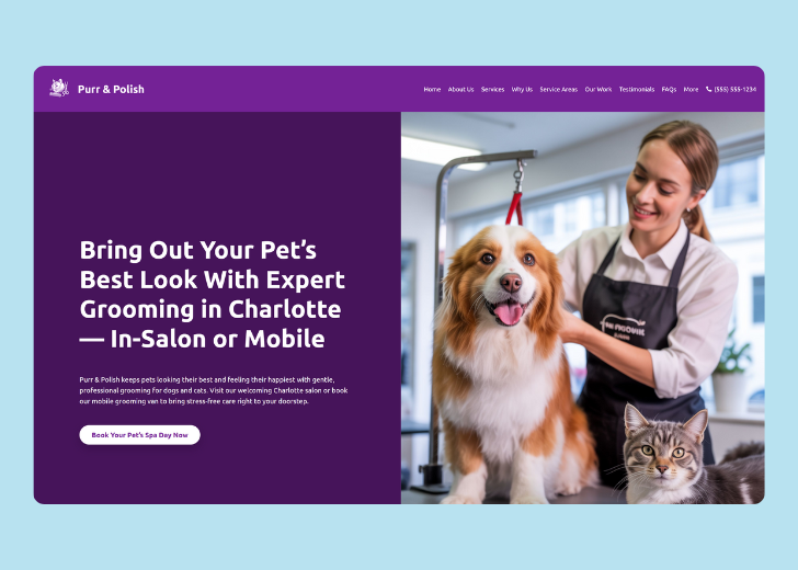 Revive Detailing landing page with the tagline 'Elevate the appearance and condition of your vehicle with Revive Detailing' with a picture of a shiny red car