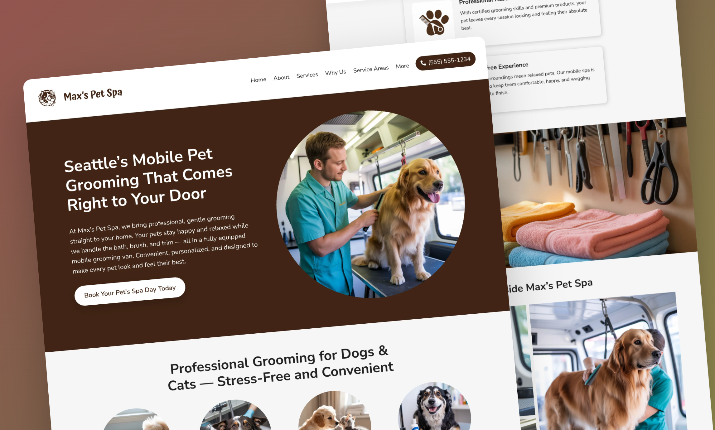 Pet grooming website builder.