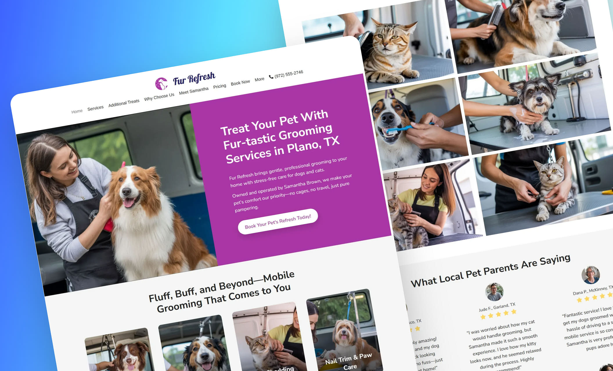 Best pet grooming website templates for cat and dog groomers