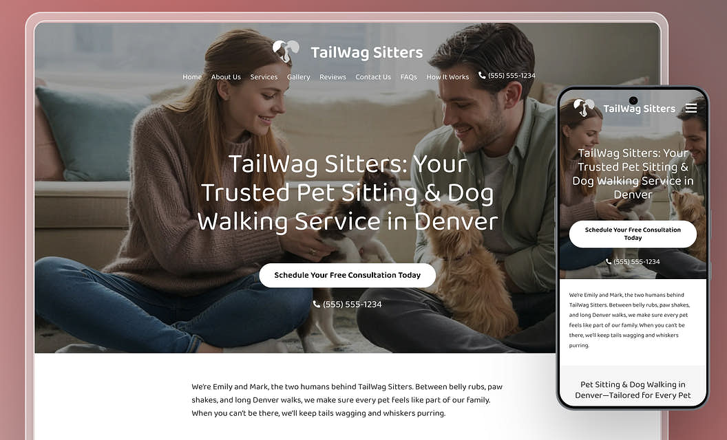 TailWag Sitters Pet Sitting Website Template