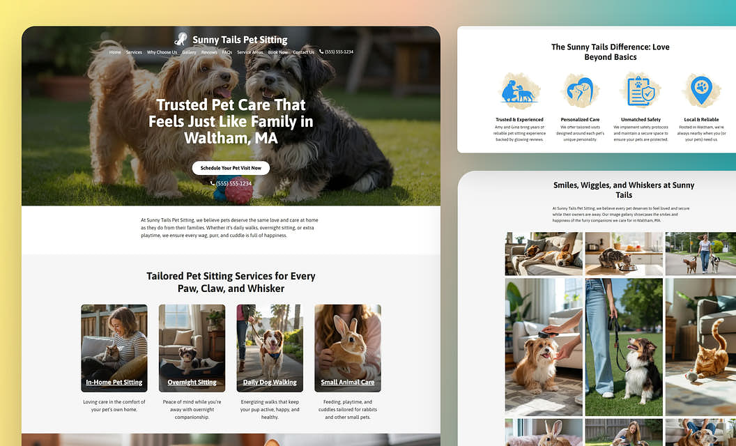 Sunny Tails Pet Sitting Pet Sitting Website Template