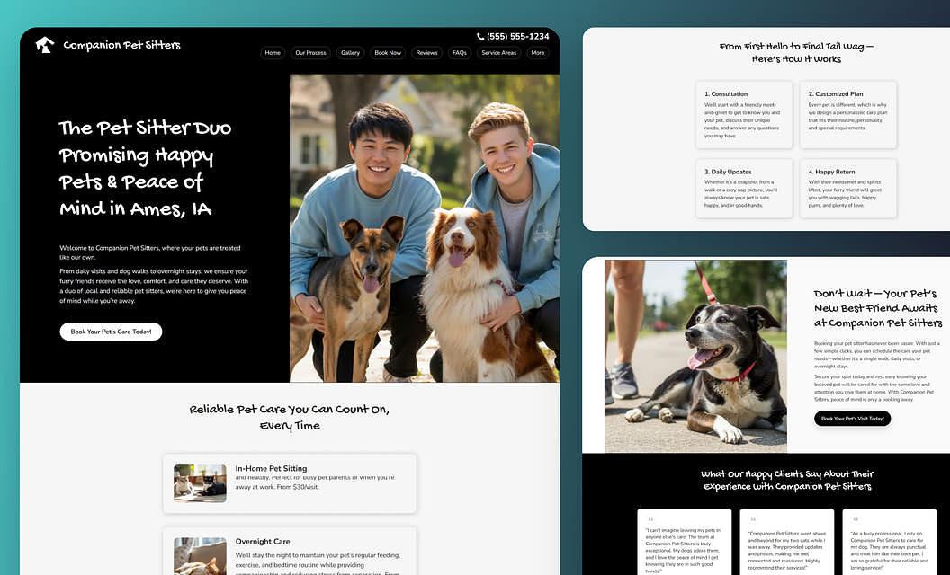 Companion Pet Sitters Pet Sitting Website Template