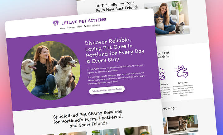 Pet Sitting Website Builder
