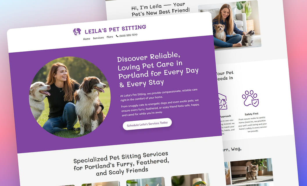 Leila's Pet Sitting Pet Sitting Website Template