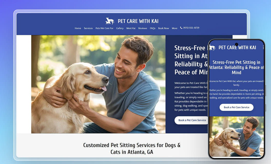 Pet Care with Kai Pet Sitting Website Template