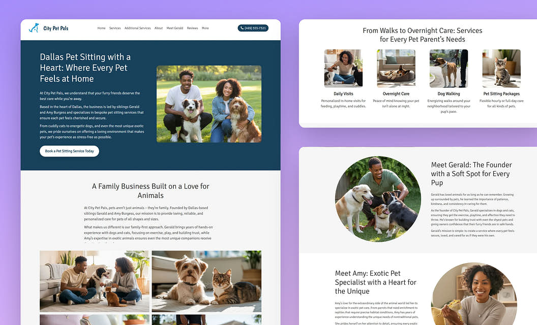 City Pet Pals Pet Sitting Website Template