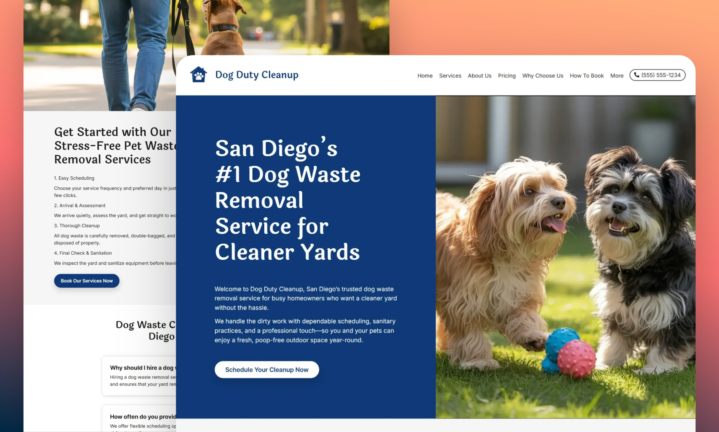 Preview of website template Dog Duty Cleanup