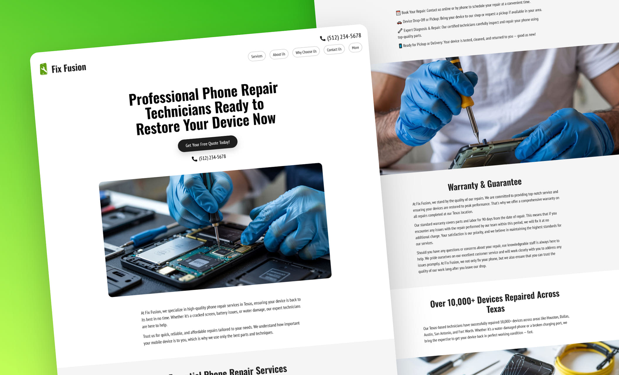 Free phone repair website templates for technicians and smartphone
