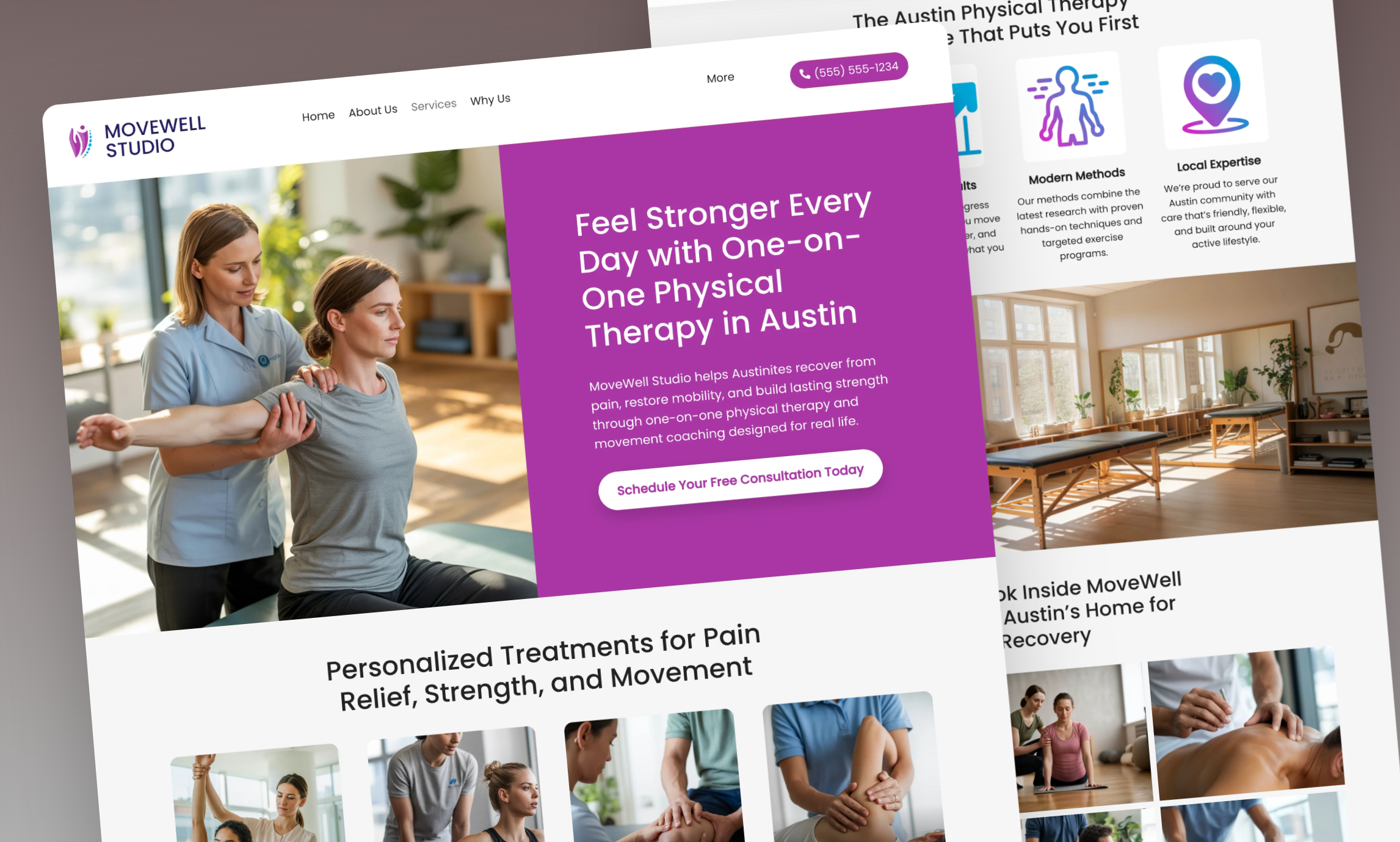 Preview of website template Movewell Studio