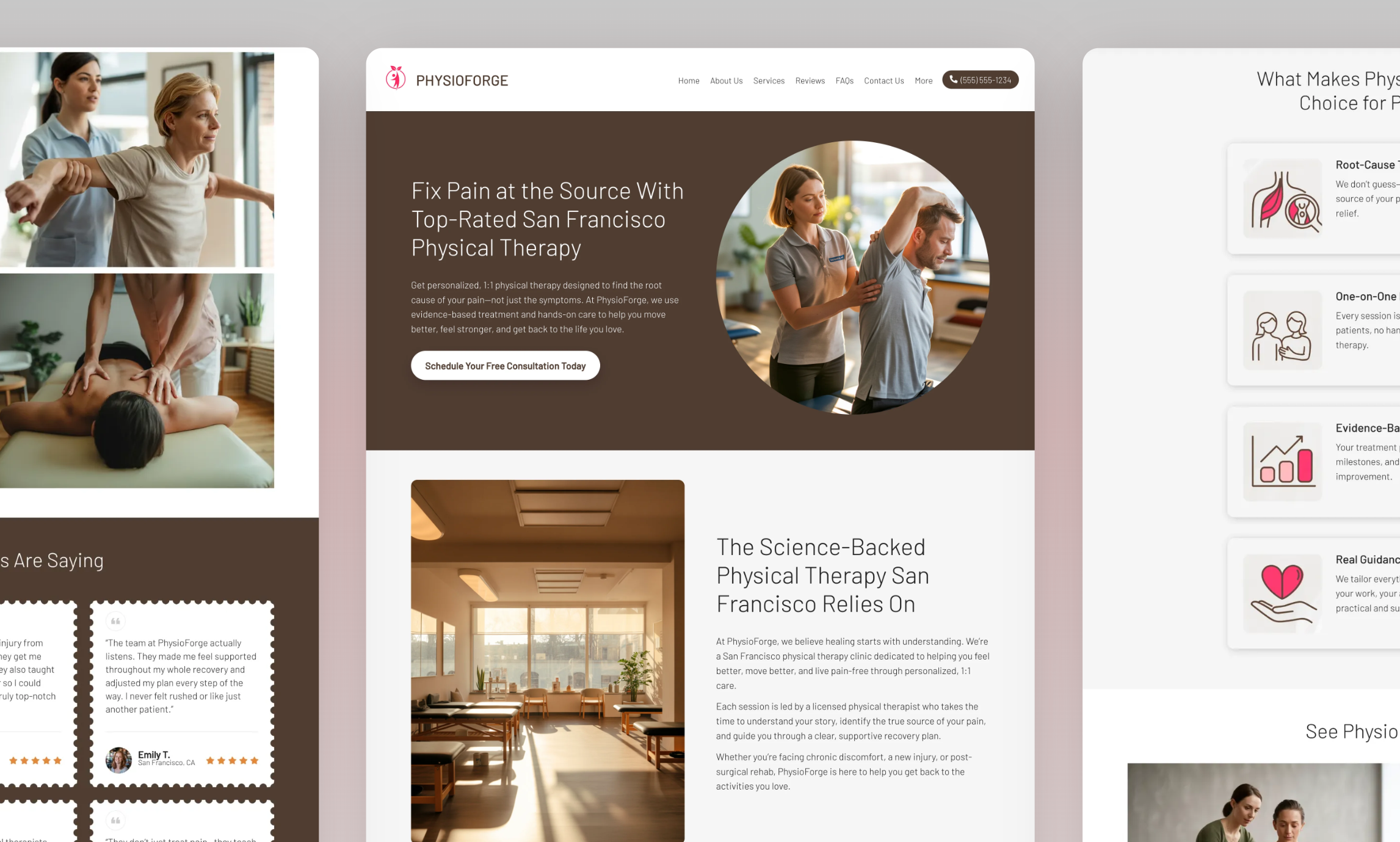 Preview of website template PhysioForge