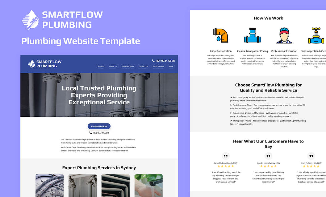 SmartFlow Plumbing Plumbing Website Template