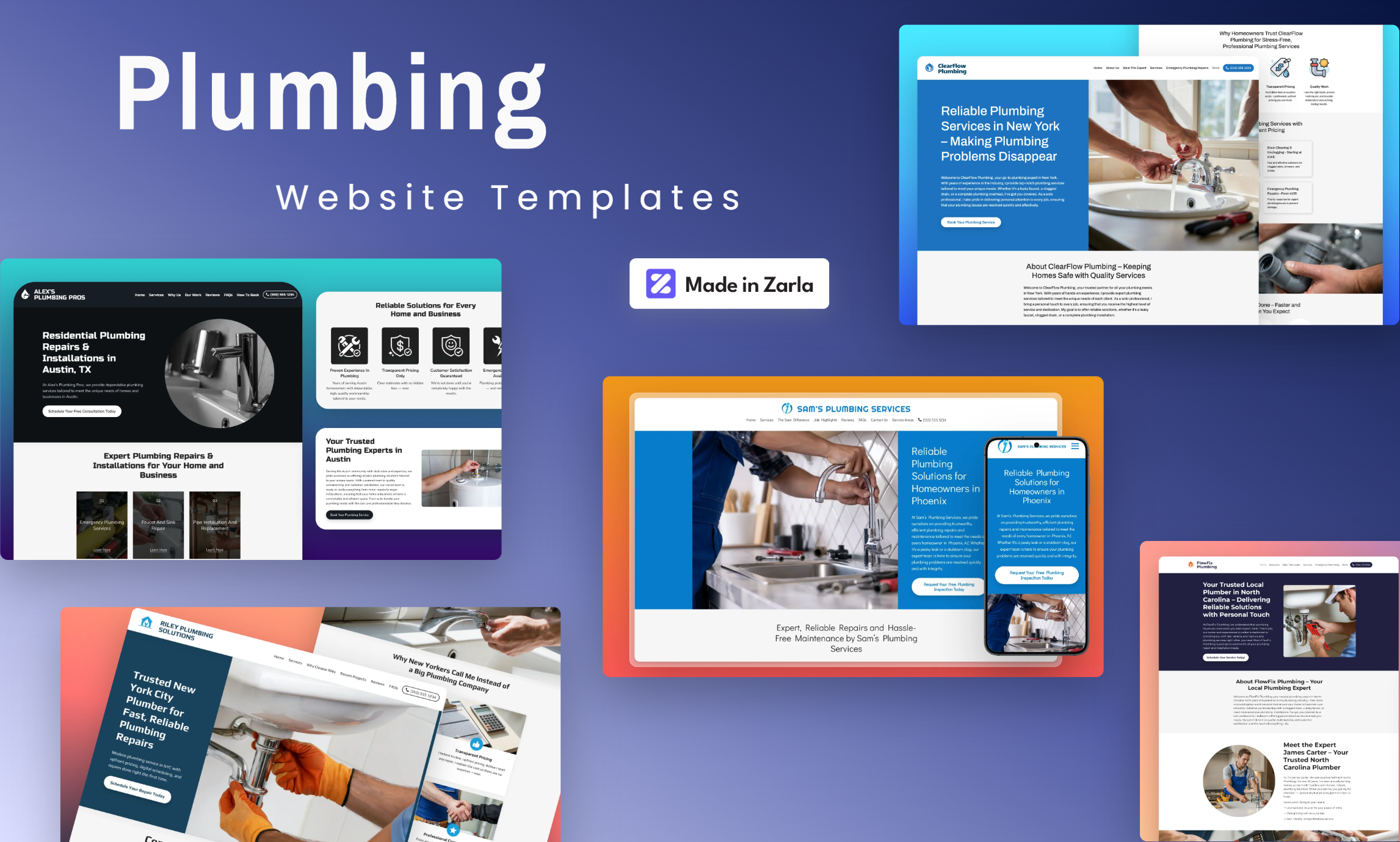 Collection of plumbing website templates
