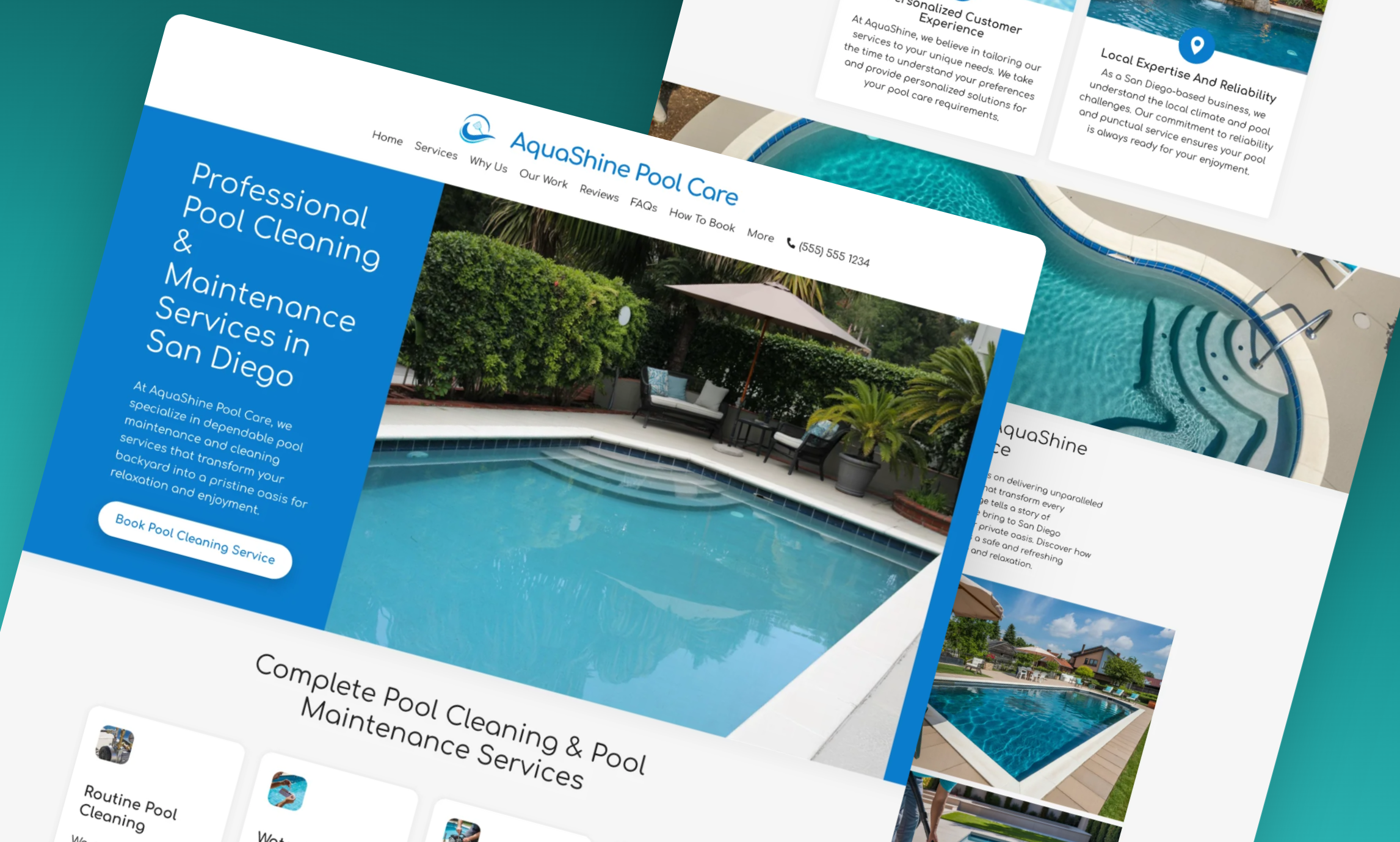 Preview of website template AquaShine Pool Care