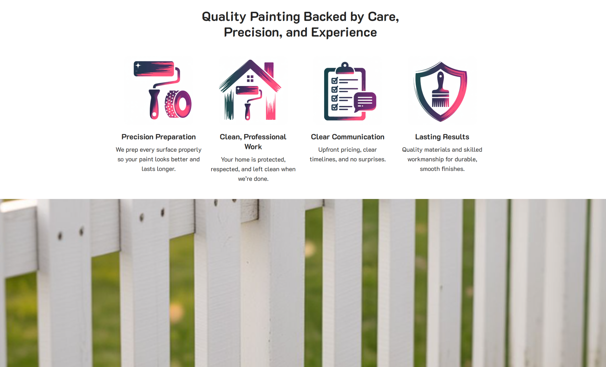 Precision Paint Pros contact section featuring the headline “Contact Nashville’s Trusted House Painting Company,” a phone call button, and a contact form card with fields for name, email, phone number, and message